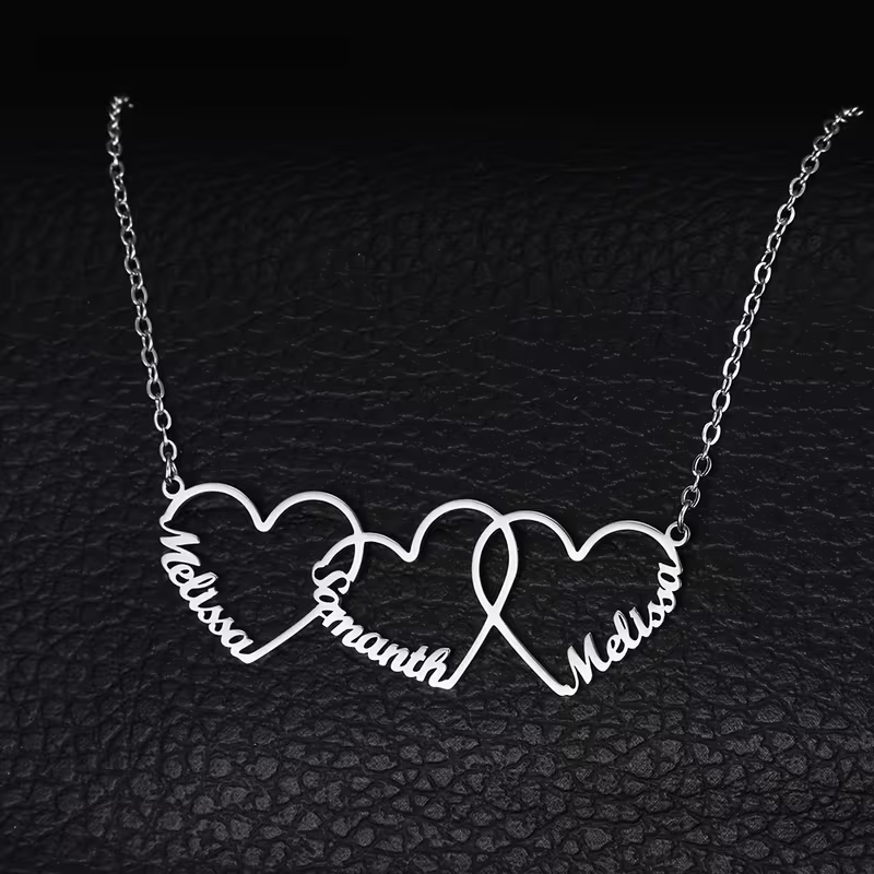 Custom Interlocking Heart Name - đánh giá và giá Name Necklace Custom