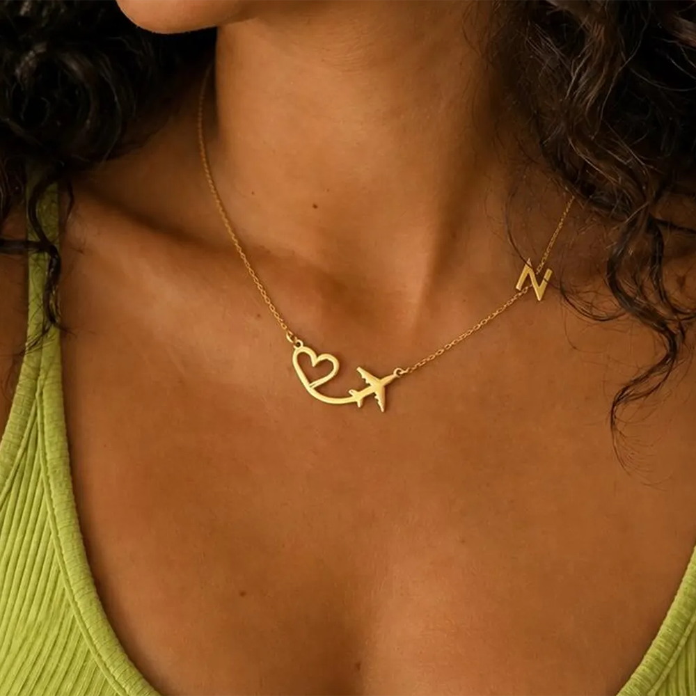 Personalized Heart Airplane In - đánh giá và giá Name Necklace Custom