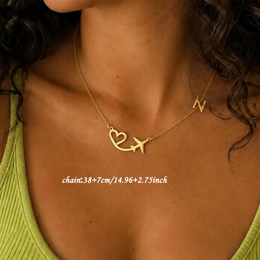 Personalized Heart Airplane In - đánh giá và giá Name Necklace Custom