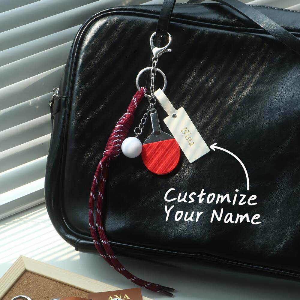 Customized Name Sports Themed  - đánh giá và giá Monogram Keychain Leather