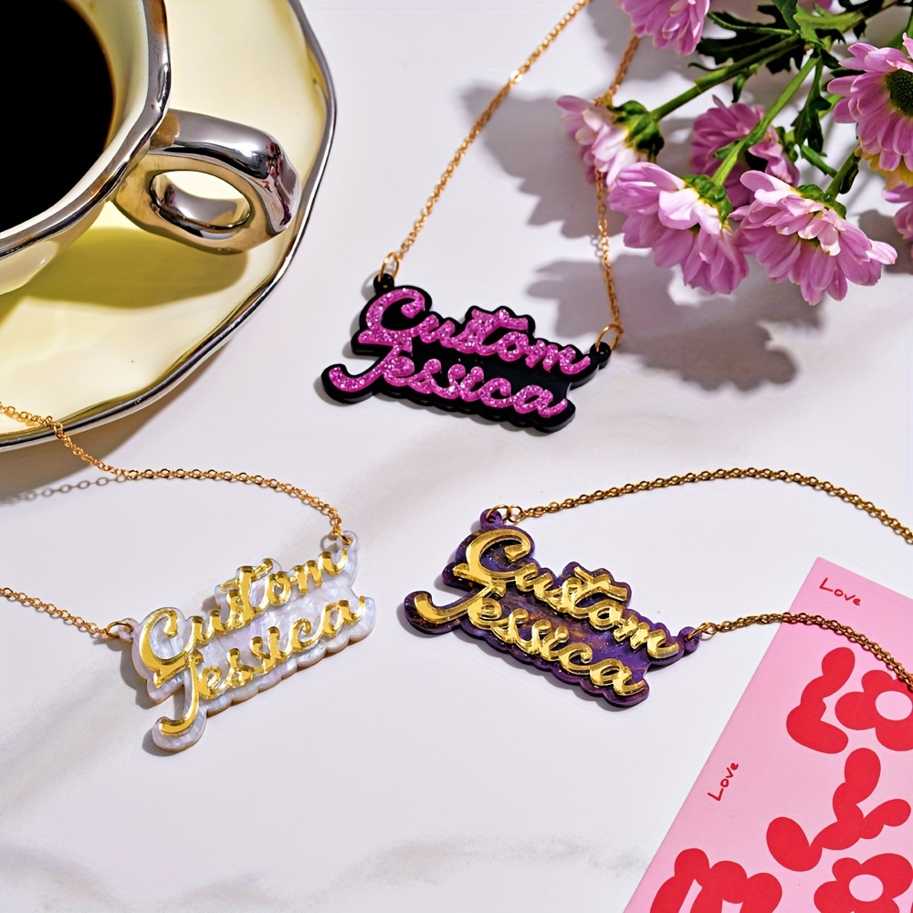 Personalized double-layer acry - đánh giá và giá Name Necklace Custom