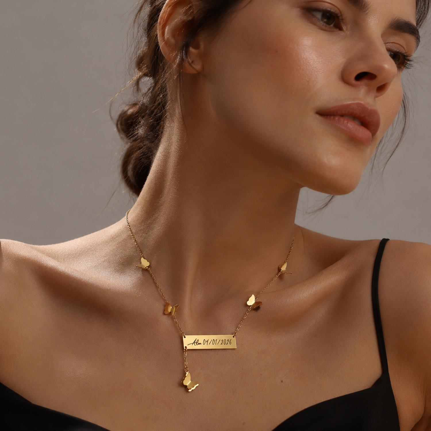 Personalized Butterfly Bar Nam - đánh giá và giá Handwriting Necklace Bar