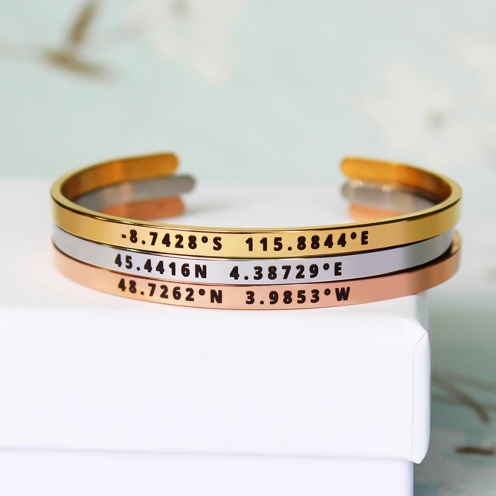 4Mm Rộng Tùy Chỉnh Tọa Độ Vòng - đánh giá và giá Coordinates Bracelet