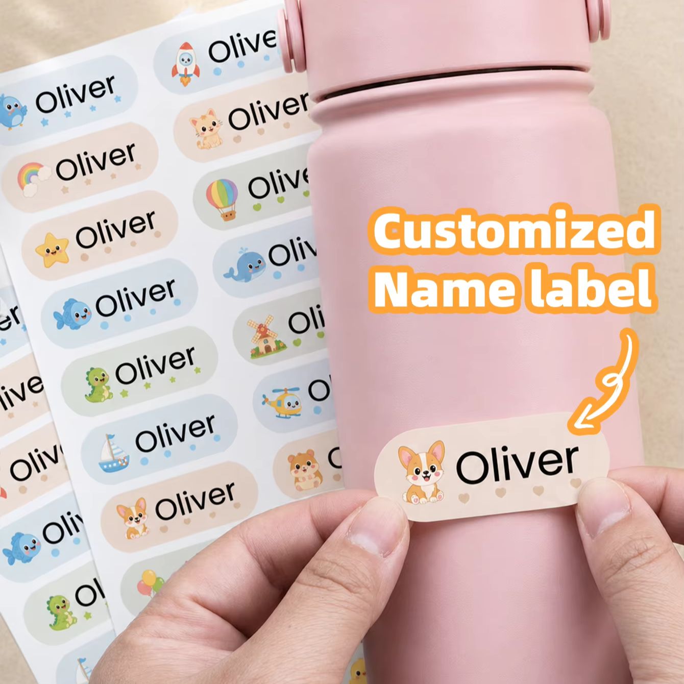 1-400PCS Custom Cartoon Name S - đánh giá và giá Personalised Candle Label