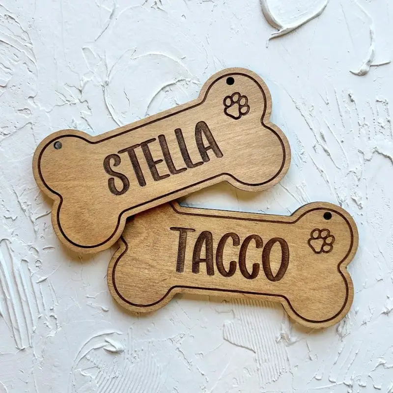 5PCS Custom Wooden Dog Tag - P - đánh giá và giá Pet Portrait Custom