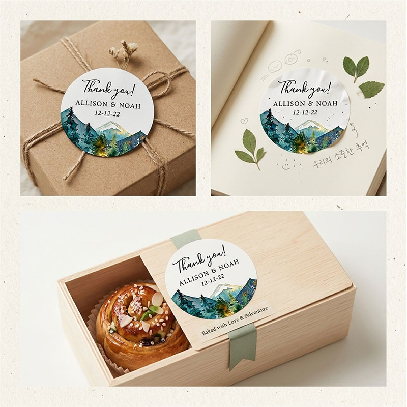 Custom Mountain Logo Round Sti - đánh giá và giá Personalized Name Box