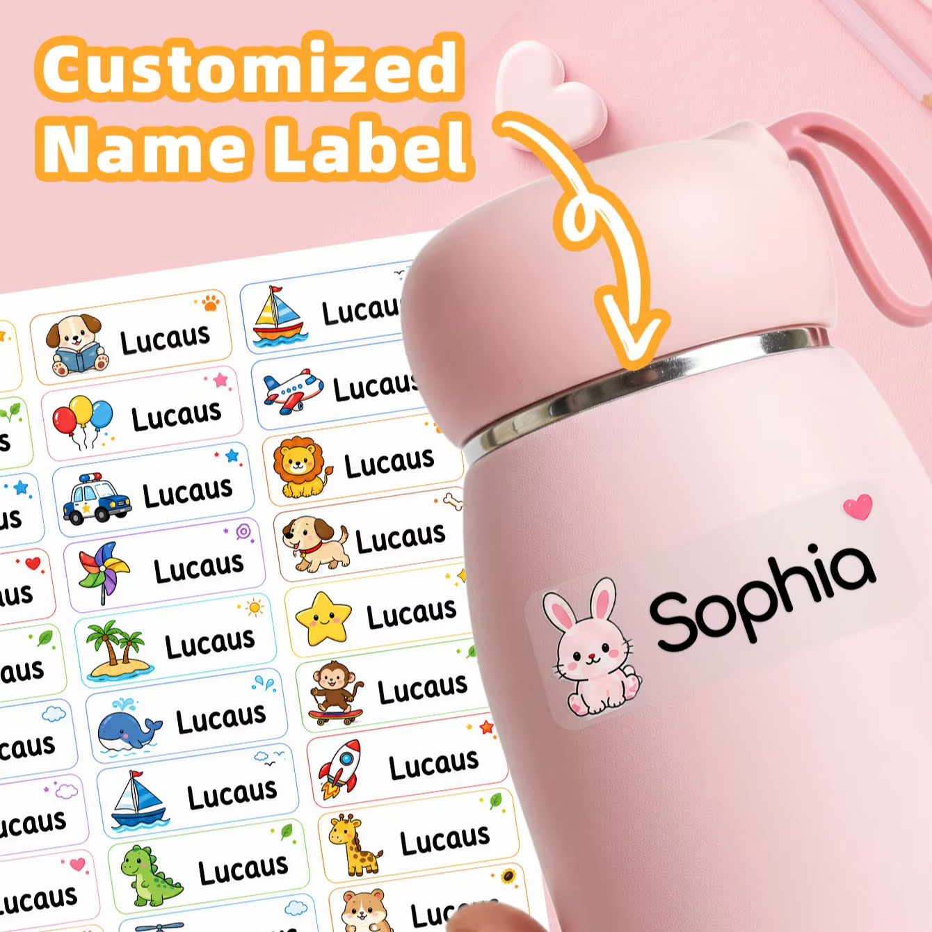 1-500PCS Custom Cartoon Name S - đánh giá và giá Personalised Candle Label