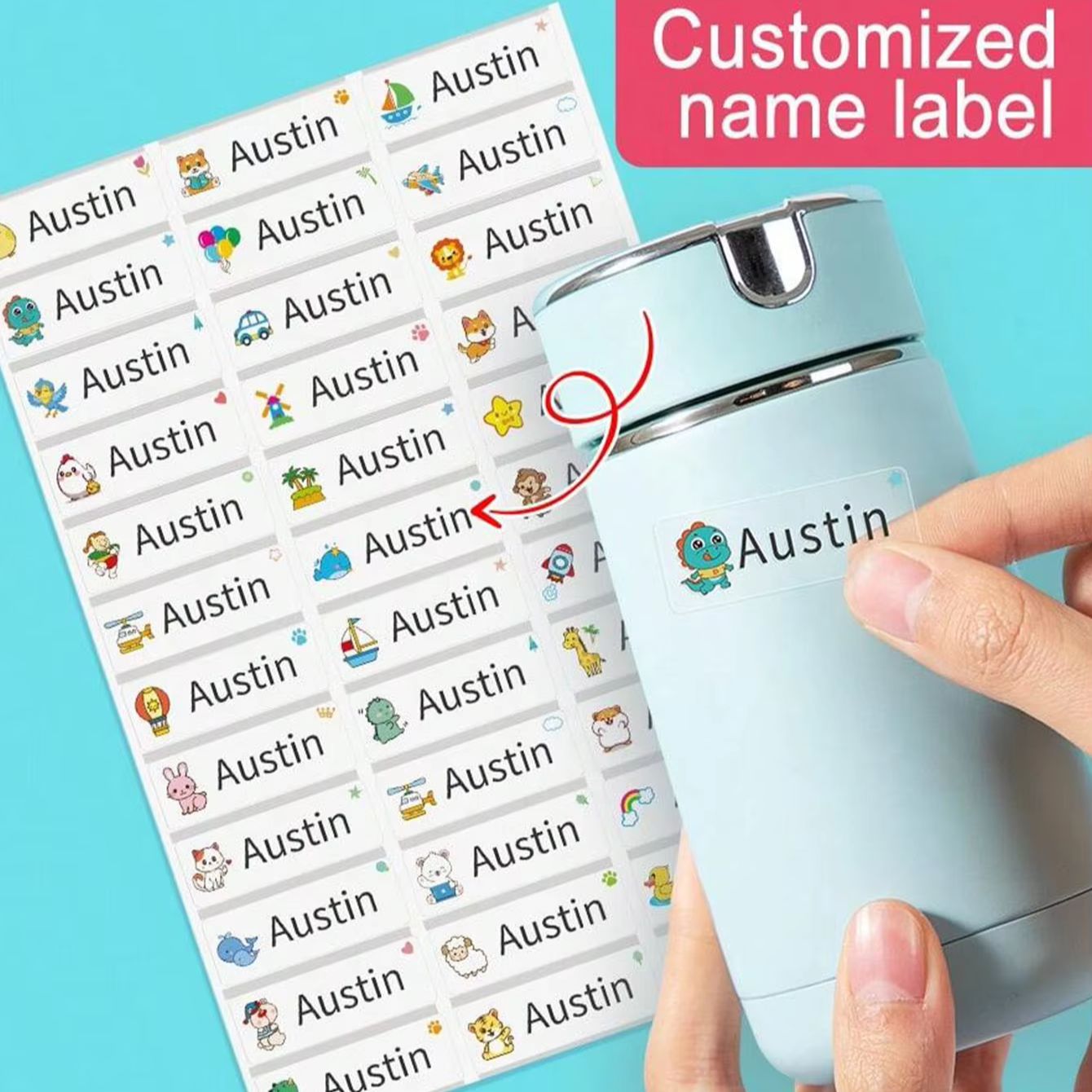 1-500PCS Custom Cartoon Name S - đánh giá và giá Personalised Candle Label