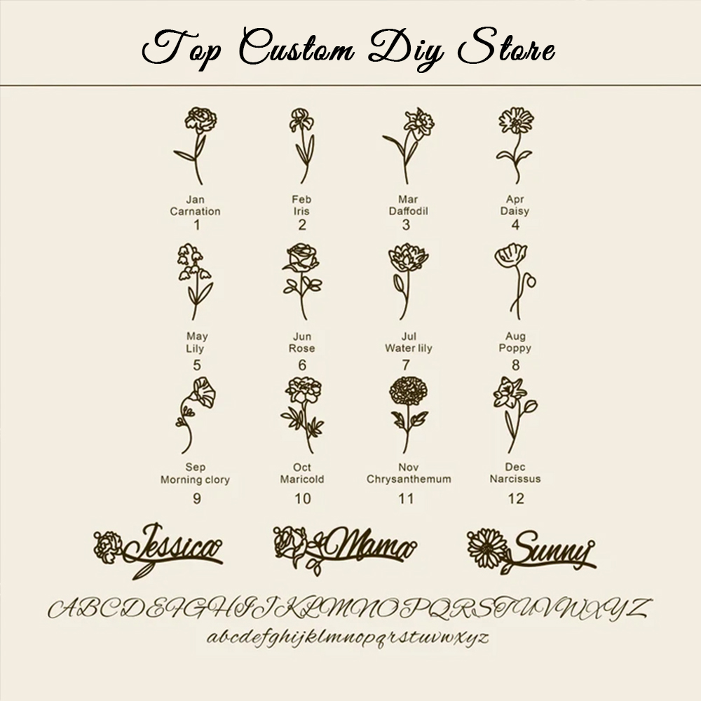 Personalized Name BirthFlower  - đánh giá và giá Birth Flower Necklace
