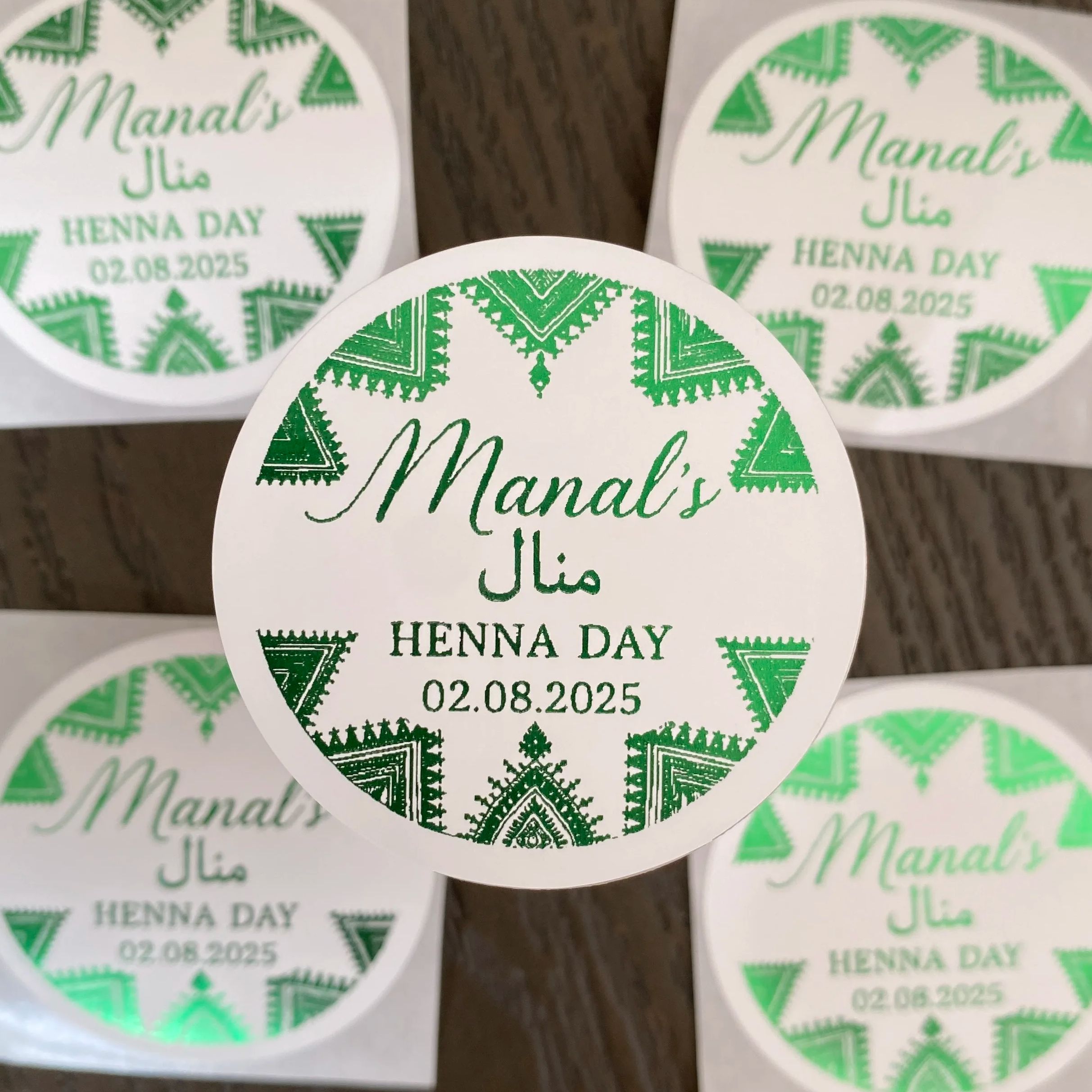Green Mehndi Decorations Cotto - đánh giá và giá Personalised Candle Label