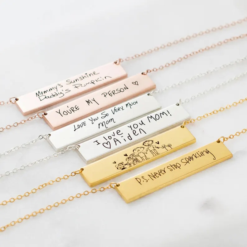 Custom Handwriting Name Bar Pe - đánh giá và giá Handwriting Necklace Bar