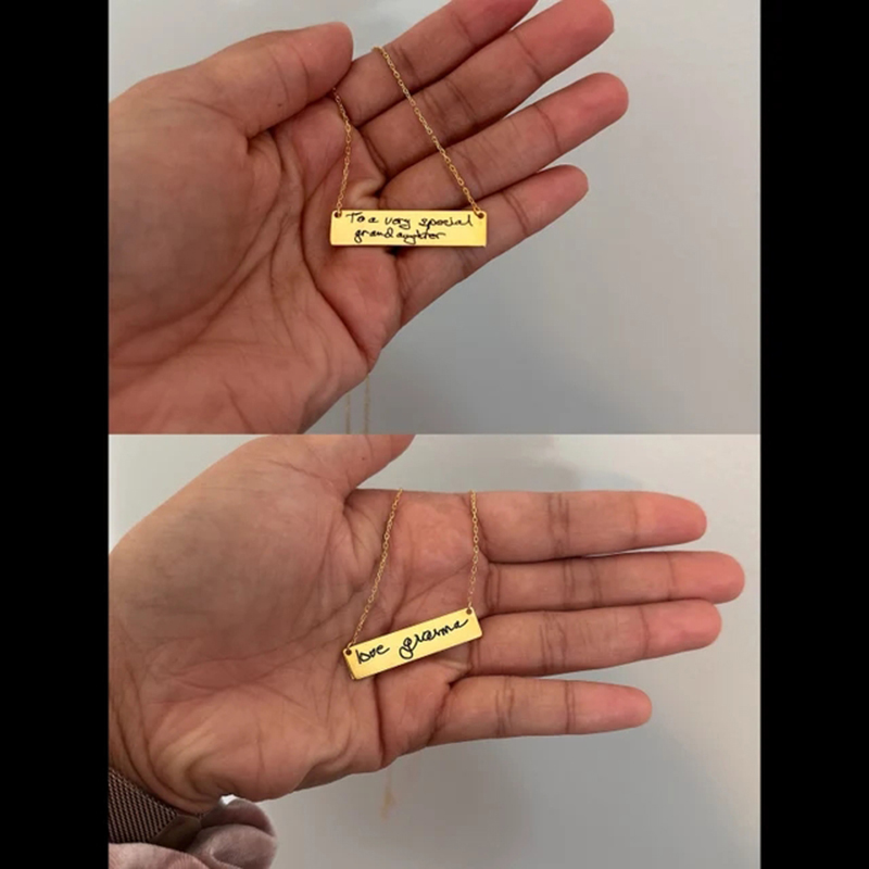 Custom Handwriting Name Bar Pe - đánh giá và giá Handwriting Necklace Bar