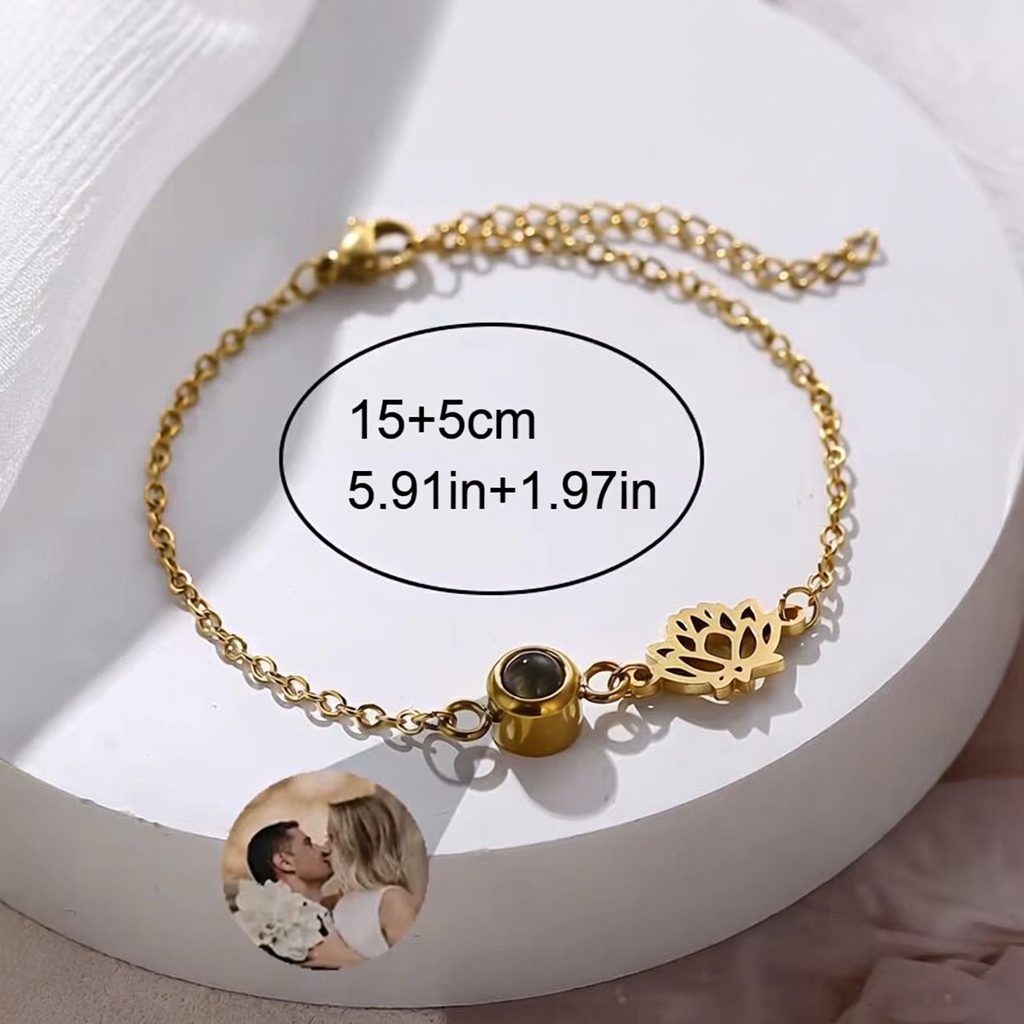 Custom Photo Bracelet Stainles - đánh giá và giá Birth Flower Necklace