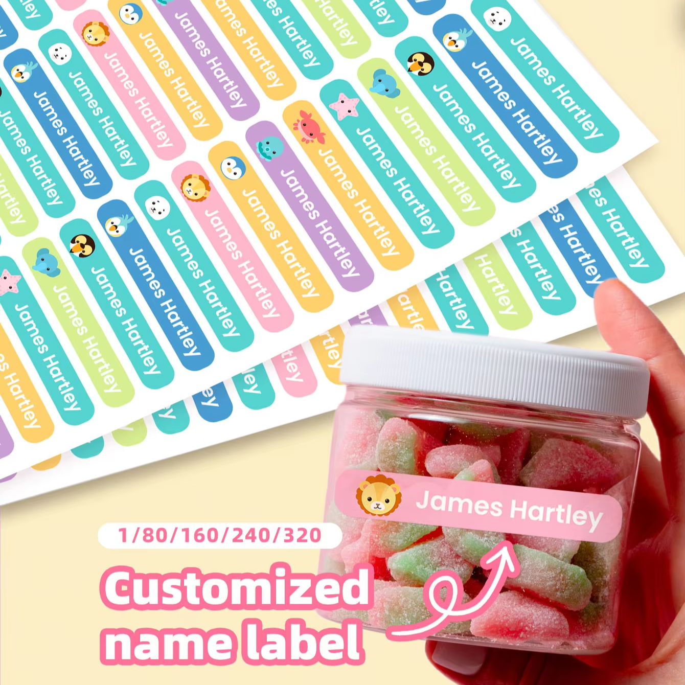 1-320PCS Custom Cartoon Name S - đánh giá và giá Personalized Name Box