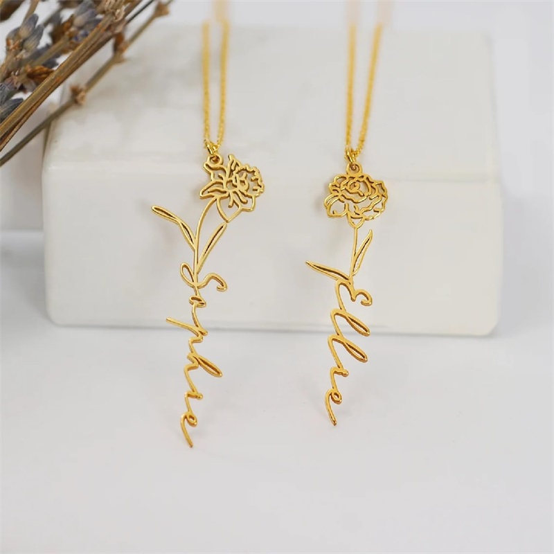 Personalized Birth Flower Name - đánh giá và giá Birth Flower Necklace